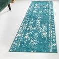 thumbnail image 1 of Unique Loom Lennon Collection Area Rug - Zal (2' x 5' 3" Runner Turquoise/Ivory), 1 of 7