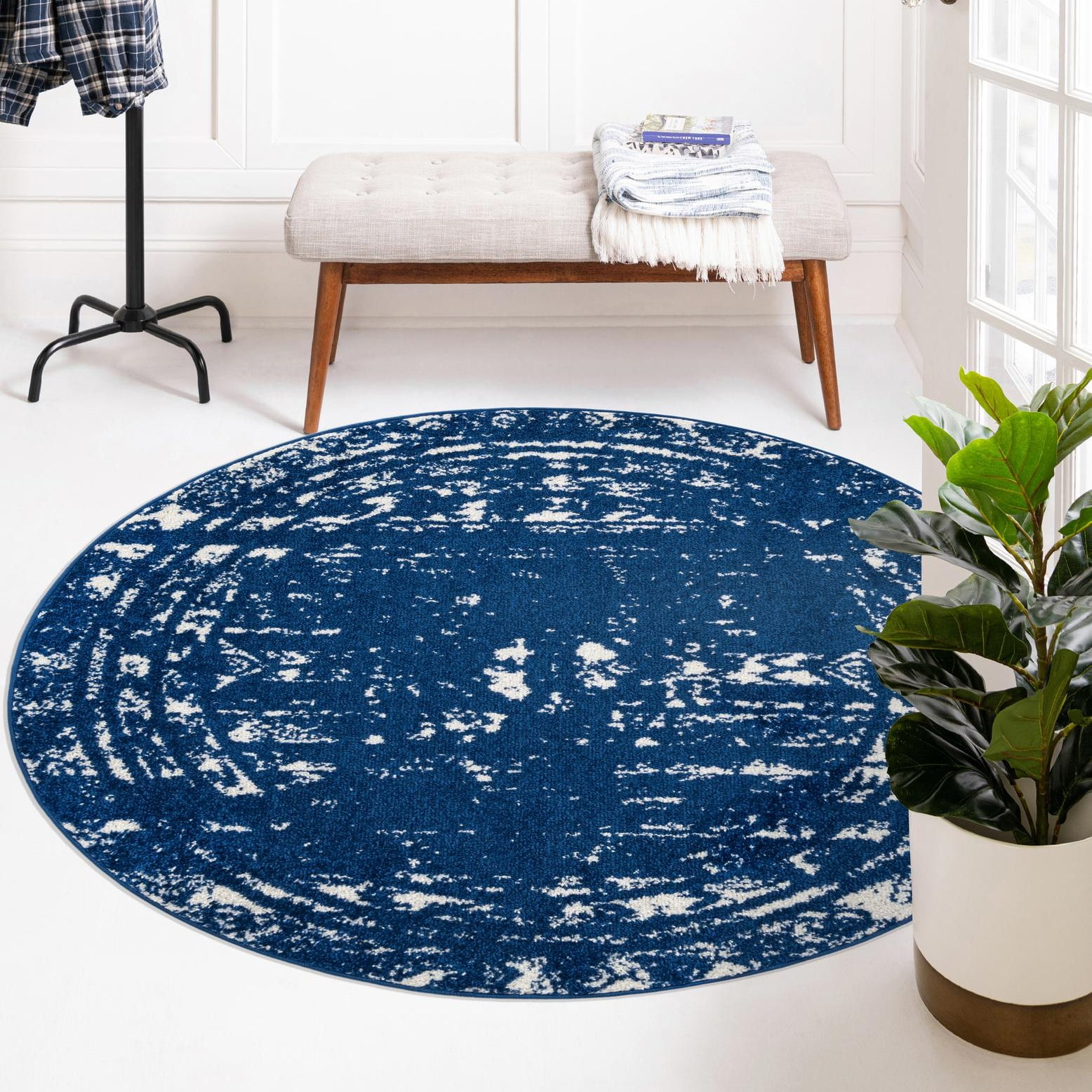 Round Loop Rug Unique Loom Lennon Collection Area Rug - Zal (3' 1