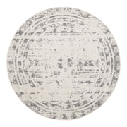 Unique Loom Lennon Collection Area Rug - Zal 4 1 Round Ivory and Gray