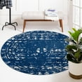 thumbnail image 1 of Unique Loom Lennon Collection Area Rug - Zal (4' 1" Round Navy Blue/Ivory), 1 of 7