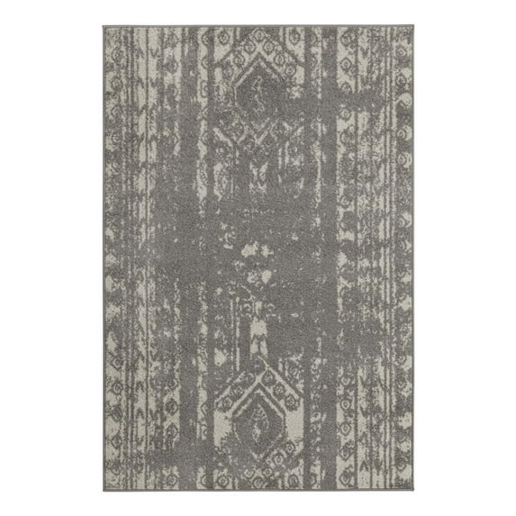 Unique Loom Lennon Collection Area Rug - Zal (4' 1" x 6' 1" Rectangle Gray and Ivory)