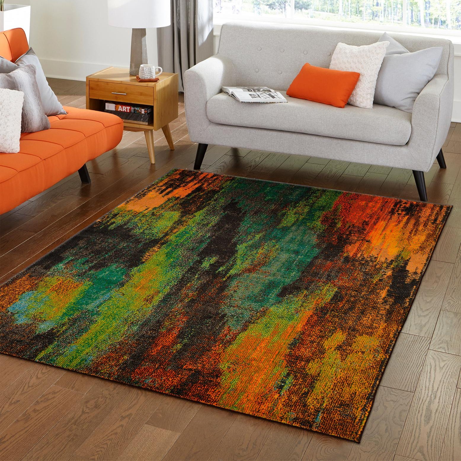 Sevilla Abstract Multicolor Synthetic 10'x13' Indoor Area Rug