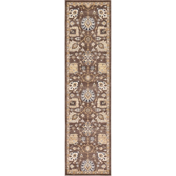 Unique Loom Amelia Tradition Rug, Brown (2' 7 x 10' 0)
