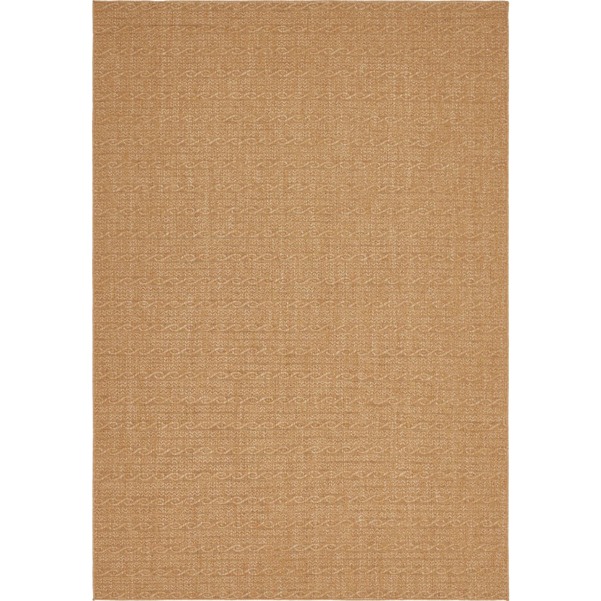 Light Brown Rectangular Synthetic Outdoor Stripe Rug 8' x 11' 4"