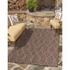 Tan Trellis Easy-Care Synthetic Outdoor Rug, 4' x 6'