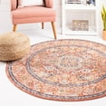 thumbnail image 1 of Unique Loom Lola Collection Area Rug - Traditional (5' 2" Round Brick Red/Ivory), 1 of 12