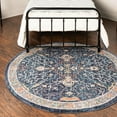 thumbnail image 1 of Unique Loom Lola Collection Area Rug - Vivacious (5' 2" Round Navy Blue/Gray), 1 of 7