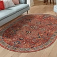 thumbnail image 1 of Unique Loom Lola Collection Area Rug - Vivacious (7' 10" x 10' 2" Oval Brick Red/Gray), 1 of 7
