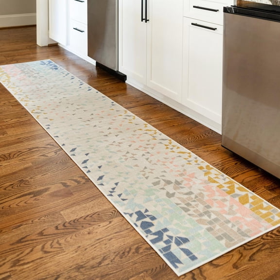 Unique Loom Lotus Collection Area Rug - Angel (2' x 10' Runner Multi/Gray)