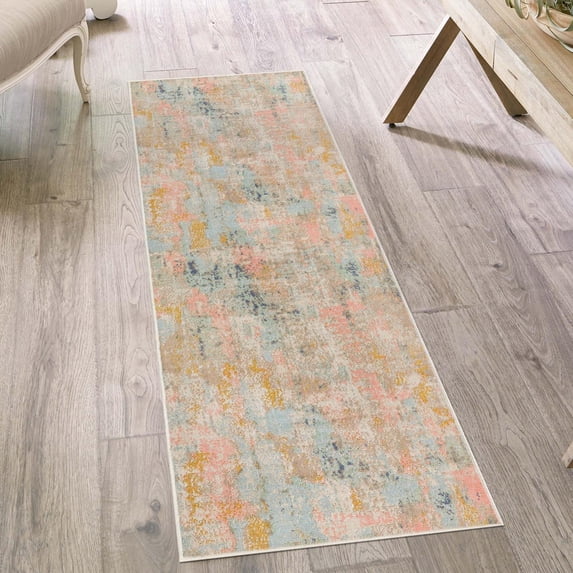 Unique Loom Lotus Collection Area Rug - Royal (2' x 6' Runner Multi/Ivory)