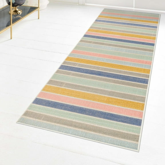 Unique Loom Lotus Collection Area Rug - Sacred (2' x 10' Runner Multi/Ivory)