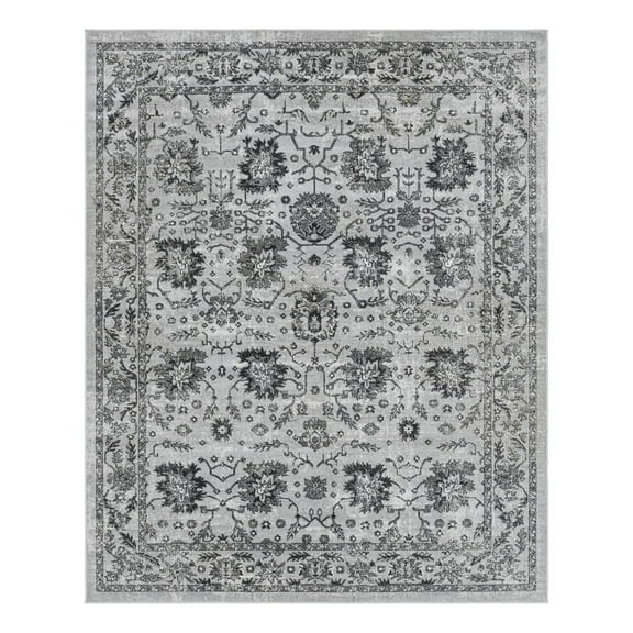 Unique Loom Lucerne Collection Area Rug - Aldstadt (7' 10" x 10' Rectangle Light Gray/Black)
