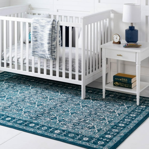 Unique Loom Lucerne Collection Area Rug - Musegg (9' x 12' Rectangle Blue/Gray)