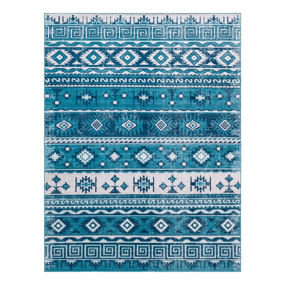 Unique Loom Lucerne Collection Area Rug - Rosengart (9' x 12' Rectangle Blue/Gray)