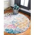 thumbnail image 1 of Unique Loom Aurora Collection Area Rug - Lund (6' 1" Round Beige/Blue), 1 of 8