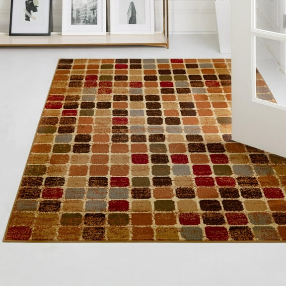 Unique Loom Cafe Collection Area Rug - Lungo (7' 1" x 10' Rectangle Multi/Beige)