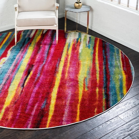 Unique Loom Lyon Collection Area Rug (6' Round Multi/Blue)