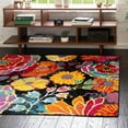 thumbnail image 1 of Unique Loom Lyon Collection Area Rug - Kennedy (4' Square Black/Green), 1 of 7