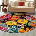 thumbnail image 1 of Unique Loom Lyon Collection Area Rug - Kennedy (6' 1" Round Black/Green), 1 of 7
