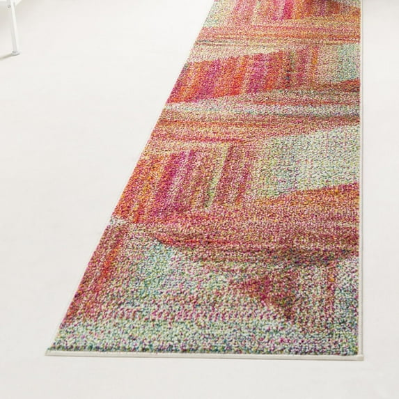 Unique Loom Lyon Collection Area Rug - Quartz (2' x 6' 1" Runner Multi/Blue)