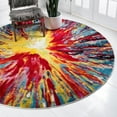 thumbnail image 1 of Unique Loom Lyon Collection Area Rug - Ruby (8' Round Multi/Blue), 1 of 7