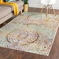 thumbnail image 1 of Unique Loom Lyon Collection Area Rug - Sapphire (4' 1" x 6' 1" Rectangle Ivory/Red), 1 of 7