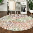 thumbnail image 1 of Unique Loom Lyon Collection Area Rug - Sapphire (8' Round Ivory/Red), 1 of 3