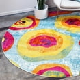 thumbnail image 1 of Unique Loom Lyon Collection Area Rug - Sydney (8' Round Blue/Black), 1 of 6