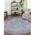 thumbnail image 1 of Unique Loom Austin Collection Area Rug - Lyrica (6' 1" Round Violet/Brown), 1 of 7