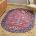 thumbnail image 1 of Unique Loom Maahru Collection Area Rug - Blood Moon (4' 1" x 6' 1" Oval Antique Red/Blue), 1 of 7