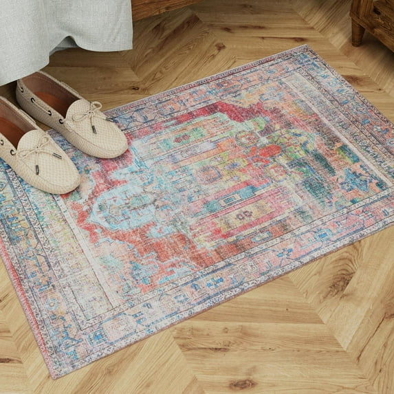 Unique Loom Maahru Collection Area Rug - Cresent Moon (3' 3" x 5' 3" Rectangle Multi/Blue)