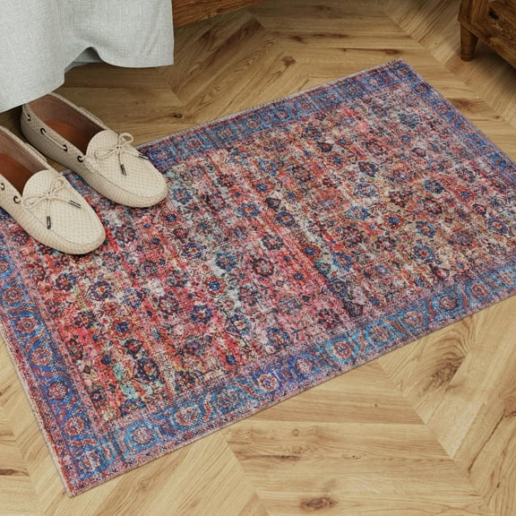 Unique Loom Maahru Collection Area Rug - Full Moon (2' x 3' 1" Rectangle Antique Pink/Blue)