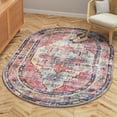 thumbnail image 1 of Unique Loom Maahru Collection Area Rug - Gibbous (5' 3" x 8' Oval Yellow Pink/Beige), 1 of 7
