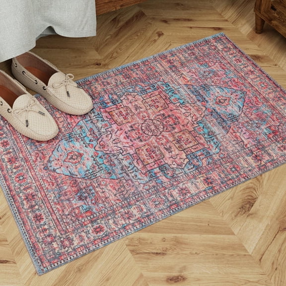 Unique Loom Maahru Collection Area Rug - Waning Moon (9' 2" x 12' Rectangle Blue/Beige)