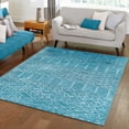 thumbnail image 1 of Unique Loom Paxon Trellis Collection Area Rug - Maeve (6' x 9' Rectangle Teal blue/Ivory), 1 of 7