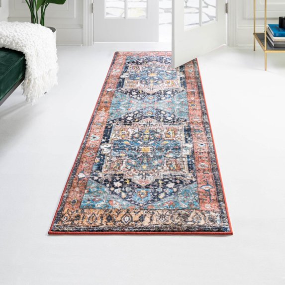 Unique Loom Medina Collection Area Rug - Magnet (2' 2" x 5' Runner Multi/Beige)