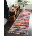 thumbnail image 1 of Unique Loom Majestic Chromatic Rug Multi/Black 2' 7" x 10' Runner Abstract Contemporary Perfect For Bathroom Hallway Mud Room Laundry Room, 1 of 6