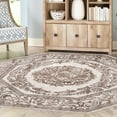 thumbnail image 1 of Unique Loom Hermitage Collection Area Rug - Malachite (5' 3" Octagon Chocolate Brown/Black), 1 of 6