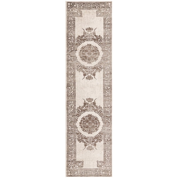 Unique Loom Hermitage Collection Area Rug - Malachite (2' 6" x 10' Runner Chocolate Brown/Black)