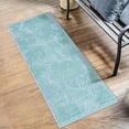 thumbnail image 1 of Unique Loom Aruba Outdoor Collection Area Rug - Malmok (2' x 6' Runner Navy Blue/Light Green), 1 of 7