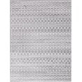 thumbnail image 1 of 9' x 12' Gray and Ivory Geometric Rectangular Area Throw Rug, 1 of 10