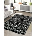 thumbnail image 1 of Unique Loom Moroccan Trellis Collection Area Rug - Mamounia (6' 1" x 9' Rectangle Black/Ivory), 1 of 6