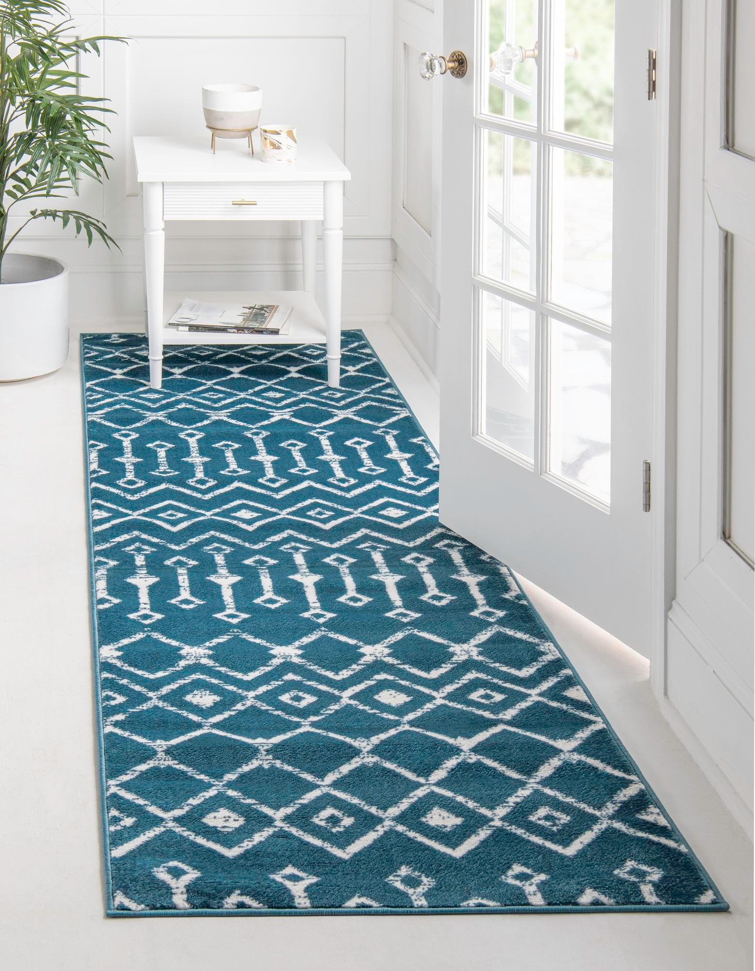 Unique Loom Moroccan Trellis Collection Area Rug - Mamounia (2' 6" x 8 ...