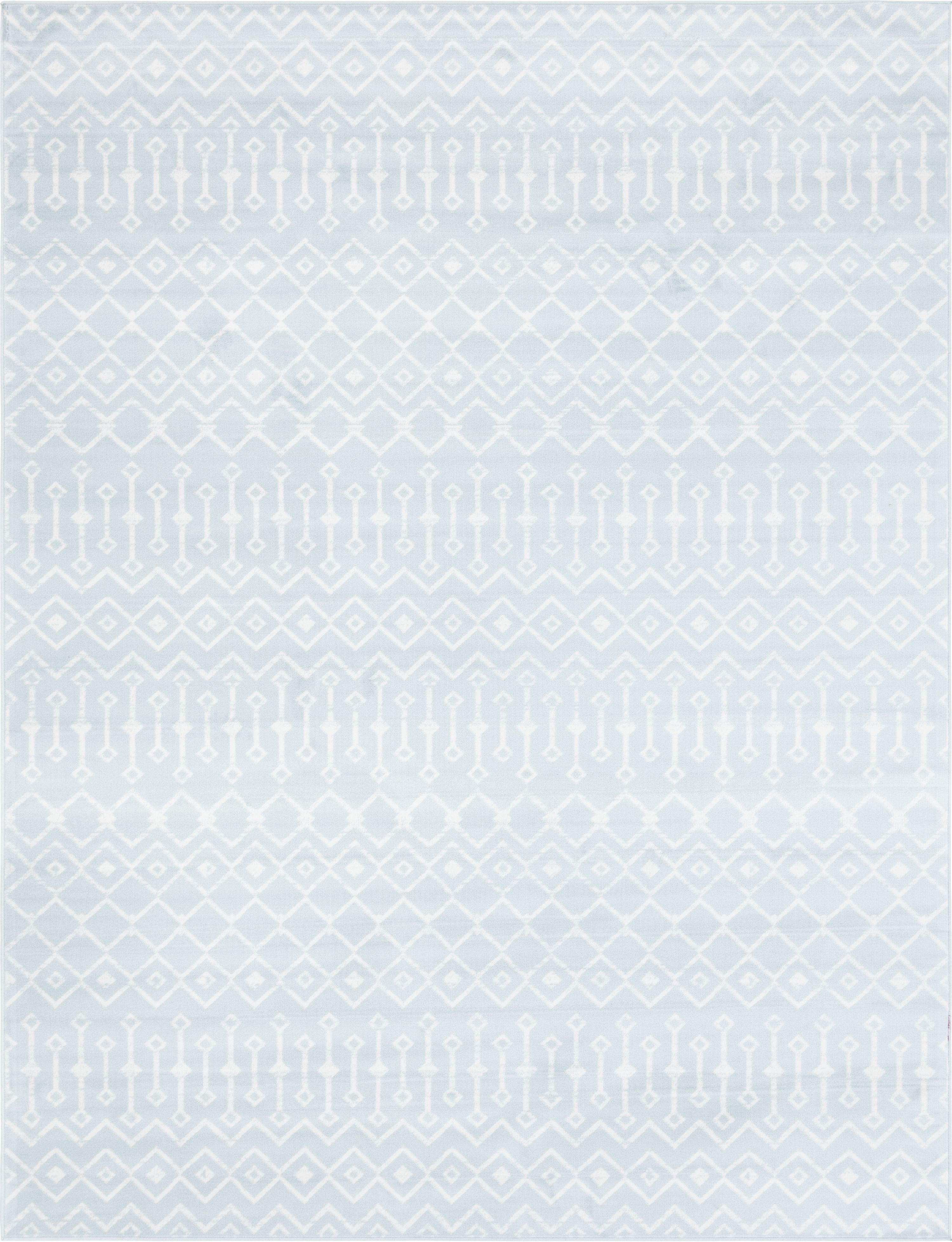 Unique Loom Mamounia Moroccan Trellis Rug Light Blue/Ivory 9' x 12