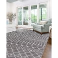 thumbnail image 1 of Unique Loom Moroccan Trellis Collection Area Rug - Mamounia (4' 1" x 6' 1" Rectangle Light Gray/Ivory), 1 of 6