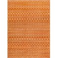thumbnail image 1 of 8' x 11' Orange and Ivory Tribal Geometric Rectangular Area Throw Rug, 1 of 11