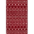 thumbnail image 1 of 3.25' x 5.25' Red and Ivory Tribal Geometric Rectangular Area Throw Rug, 1 of 9