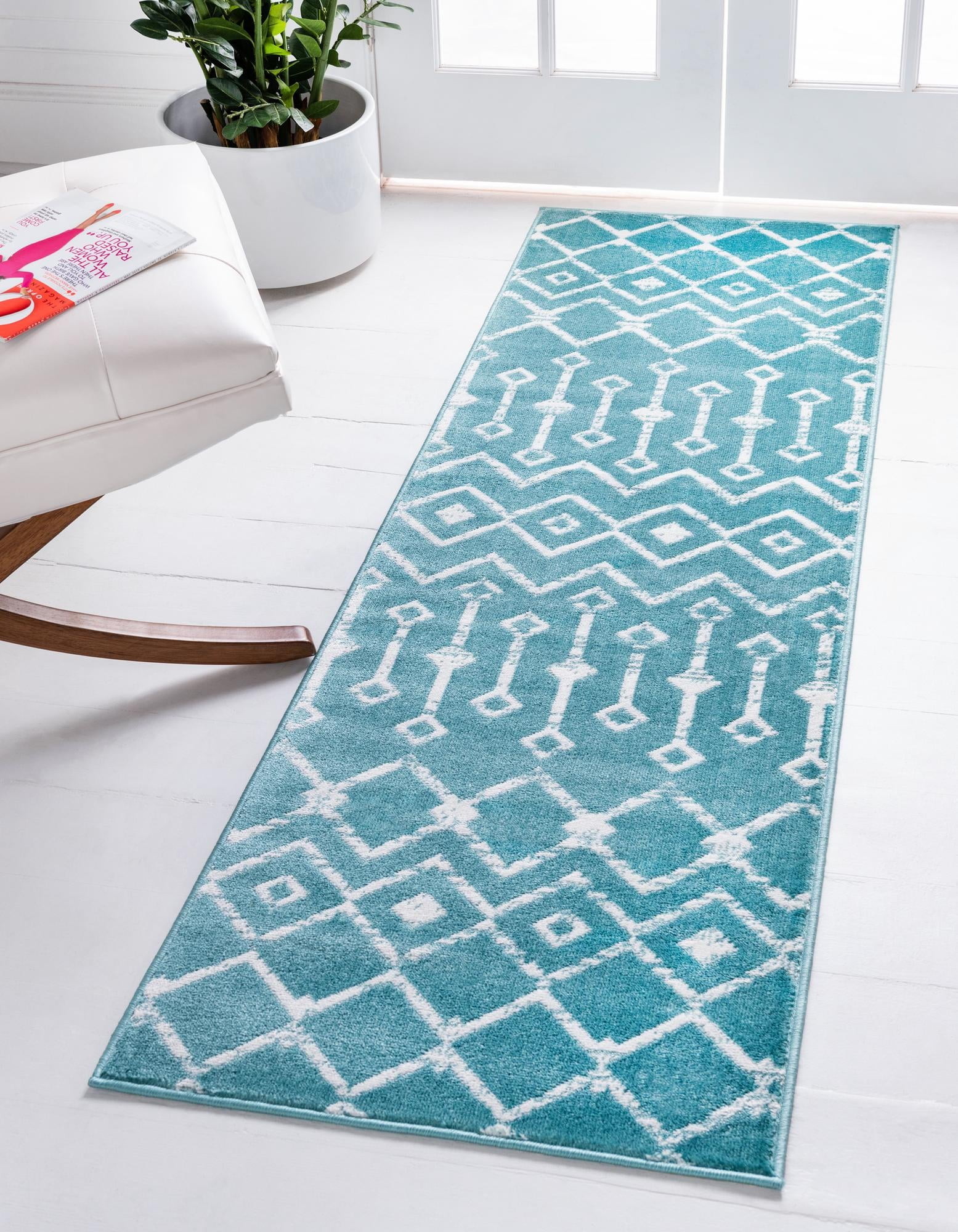 Unique Loom Moroccan Trellis Collection Area Rug - Mamounia (2' 6" x 8 ...