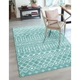 thumbnail image 1 of Unique Loom Moroccan Trellis Collection Area Rug - Mamounia (6' 1" x 9' Rectangle Turquoise/Ivory), 1 of 6
