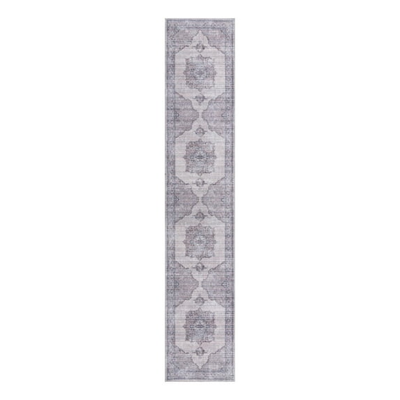 Unique Loom Mangata Collection Area Rug - Mariah (2' 7" x 13' Runner Ivory and Gray/Black)